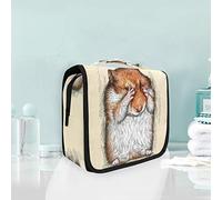 Abstract Shy Squirrel Hanging Foldable Toiletry Cosmetic Bag Makeup Travel Organizer Bags Case for Women Girls Bathroom