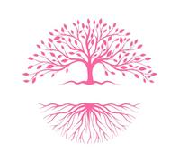 Abstract Silhouette of Tree and Root Logo Tree of Life Logo Design Inspiration on Fine Carving Decals 54.6x58.6cm Art Decoration Pink