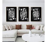 Abstract Silver Playing Cards King Queen Canvas Painting on The Wall Posters and Prints Wall Art Pictures Club Bar Decor 50x75cm-3Pcs Frameless
