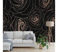 Abstract Simple Line Flower Art 3D Wallpaper Premium Textured Silk Study Dining Living Room Bedroom Sofa TV Wall Easy Install-200cm×140cm