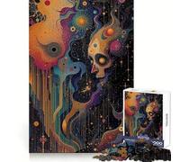 Abstract Skull And Cosmic Entities Jigsaw Puzzles for Adults1000 Pieces Serene Game Home Fun Pattern Build Xmas Idea (50x75cm)