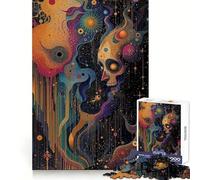 Abstract Skull And Cosmic Entities Teenager Jigsaw Puzzles 1000 Pieces Brain Think Neat Cut Real Challenge Great Gift (38x26cm)