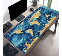 Abstract Sky Large Gaming Mouse Pad, 900x400x3mm Extended gaming mouse mat XXL improved Precision and Speed Mousemat with Stitched Edges, Desk Mat for Keyboard and Mouses