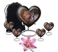 Abstract Small Urns for Human Ashes Keepsake - Mini Urn for Ashes - Heart Shaped Keepsake Urn - A Loving Tribute - Memorial Heart Urns - 3inch 4pcs Small & 10inch 1pcs Large Size Combo- Pack of 5