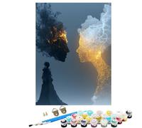 Abstract Smoke Paint by Numbers for Adults, Paint by Numbers, Easy Diy Oil Painting Kits on Canvas with 3 Brushes and 36 Acrylic Pigment, Hobbies for Women, Wall Decor Gifts Crafts 16x22 in BJHWK151