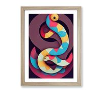 Abstract Snake Art No.1 Framed Print | A2 Oak Framed Wall Art | Ready to Hang | Abstract Fantasy Picture | Living Room Bedroom Lounge Office