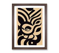 Abstract Snake Art No.2 Framed Print | A4 Walnut Framed Wall Art | Ready to Hang | Abstract Fantasy Picture | Living Room Bedroom Lounge Office