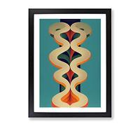 Abstract Snake Art No.4 Framed Print | A3 Black Framed Wall Art | Ready to Hang | Abstract Fantasy Picture | Living Room Bedroom Lounge Office
