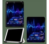 Abstract Sound Waves Pattern Case for iPad (A16) 11th Generation 11 Inch 2025, Tri-fold Stand Leather Cover, Slim Protective Case Smart Cover with Auto Sleep Wake Modern Music