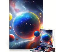 Abstract Space Art 1000 Piece Jigsaw Puzzles for Adults Teenagers Recall Boost Tight Cut Real Challenge Art Display (38x26cm)