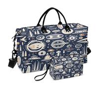 Abstract Space Doodles Travel Duffel Bags Gym Bag Weekender Handbag with Toiletry Bag for Women Girls Men
