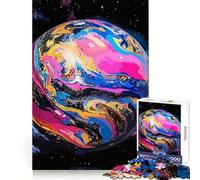Abstract Space Planet Teenagers 1000 Pieces Puzzle Serene Game Thick Material Pattern Assemble Night Activity (50x75cm)