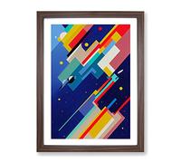 Abstract Spaceship Rocket Art No.1 Framed Print | A4 Walnut Framed Wall Art | Ready to Hang | Abstract Fantasy Picture | Living Room Bedroom Lounge Office