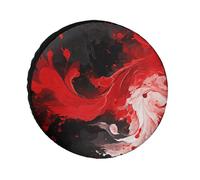 Abstract Spare Tire Cover Red Black White Weatherproof Tire Diameters 24-36 Inch Universal Waterproof Wheel Protectors for