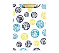 Abstract Spiral White Clipboard Acrylics Decorative Clipboard Paperboard Chic Design Clipboards with Low Profile Metal Clip for Teachers, Students, Nurses