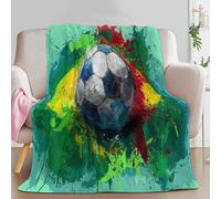 Abstract Sports Colorful Soccer Ball Throw Blanket Plush, Soft, Comfy, Lightweight, Warm, Fuzzy, Cozy Cartoon Style Flannel Blanket Throw for Couch, Travel, Bed, Office, Outdoor 180 x 220 cm