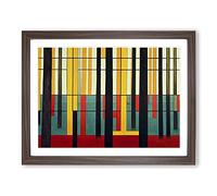 Abstract Spring Forest Vol.1 H1022 Framed Print for Living Room Bedroom Home Office Décor, Wall Art Picture Ready to Hang, Walnut A4 Frame (34 x 25 cm)