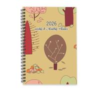 Abstract Spring Tree 2026 Planner A5 To Do List Notebook Personal Organisers Ladies Diary 2026 Journal Planner Combo for Housework Week To View Monthly Year Diary with Dotted Line Note Page Slim