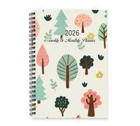 Abstract Spring Tree 2026 Planner Diary A5 To Do List Notebook Notepads Mum Planner Diary 2026 for College Student Week To View Monthly Year with Dotted Line Note Page Slim