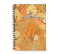 Abstract Spring Tree Diary 2026 A5 To Do List Notebook 2026 Calendar Diary Mum Planner Journal for Family Week To View Monthly Year Planner with Dotted Line Note Page Slim