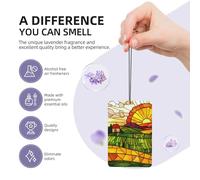 Abstract Stained Glass Glowing Sunset Car Air Fresheners 4 Pcs Hanging Scented Cards Fragrance Scented Cards For Car Aromatherapy Tablets