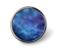 Abstract Starry Night Sky Novelty Brooches & Pins Round Personalised Metal Lapel Badge With Butterfly Clutch Clasp