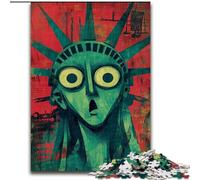 Abstract Statue of Liberty 1000 Piece Jigsaw Puzzles for Teenagers, Family Game Stress Reliever Difficult Challenge Gifts for Friends And Family (50x75cm)
