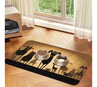 Abstract Strange Puppy Pet Food Mat 23.62x15.71in Absorbent Non-Slip PU Leather Feeding Mat for Dogs Cats Rubber Bottom Fast Drying Rollable Pet Bowl Placemat