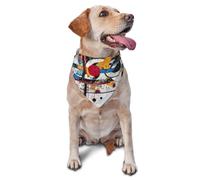 Abstract Street Art Printed Graphic Pet Triangle Scarf For Dogs & Cats, Adjustable Cute Pet Bandana For & Photo Shoots
