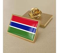 Abstract Striped Beautiful Gambia Flag Pin Badges,National Waving National Lapel Enamel Badges Pins,Diy Brooch Souvenir Gift For Men Women Backpack Shirt Jewelry Accessories,Round 25X15Mm,Picture