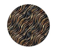 Abstract Striped Horse Stripe Art Stripes Watercolor Small Mouse Pad | Abstract Animal Print, Watercolor Brush Patterns, Metallic Gold Accents, Modern Desk Decor, Sophisticated Home Office