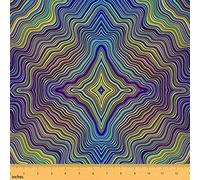 Abstract Stripes Fabric by The Yard Ombre Green Blue Psychedelic Lines Decorative Fabric for Upholstery and Home DIY Projects Exotic Tribal Modern Fabric for Kids Boys Girls Gifts,2 Yards