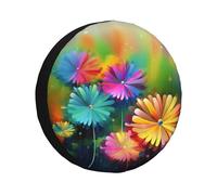 Abstract Style Colorful Flower Spare Tire Cover Waterproof Dustproof Car Wheel Protectors Portable for RV SUV Truck Trailer Accessories