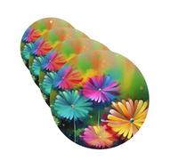 Abstract Style Colorful Flowers Car Air Freshener Cards for Women Men 4 Pack Cute Car Accessories Long Lasting Scent Car Diffuser Hanging Auto Aromatherapy Tablets Car Fresheners Gifts