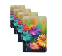 Abstract Style Colorful Flowers Car Air Freshener Cards for Women Men 4 Pack Cute Car Accessories Long Lasting Scent Car Diffuser Hanging Auto Aromatherapy Tablets Car Fresheners Gifts