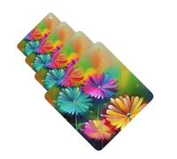 Abstract Style Colorful Flowers Car Air Freshener Cards for Women Men 4 Pack Cute Car Accessories Long Lasting Scent Car Diffuser Hanging Auto Aromatherapy Tablets Car Fresheners Gifts