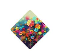 Abstract Style Colorful Flowers Car Air Fresheners 6 Pcs, Funny Hanging Car Air Fresheners Cute Long Lasting Scented Mirror Hanging Decoration Ornaments Gift Interior Decor Accessories For Men Women