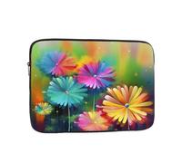 Abstract Style Colorful Flowers Laptop Case 15 inch, Shockproof Protective Computer Sleeve Cover Water Resistant Laptop Bag Carrying Tablet Cover Briefcase Handbags Gifts for Men Women