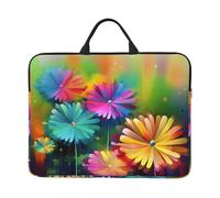 Abstract Style Colorful Flowers Laptop Case Sleeve 14 inch Shockproof Protective Notebook Case Travel Laptop Bag with Handle Waterproof Computer Cover Briefcase Handbags for Men Women