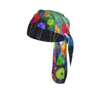 Abstract Style Colorful Flowers Print Cycling Cap Breathable Headwear