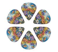Abstract Style Colorful Flowers Printed Guitar Picks Plectrum,Guitar accessories,6pcs 0.46mm