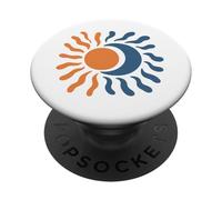 Abstract Sun and Moon Graphic Retro Celestial Design PopSockets Adhesive PopGrip