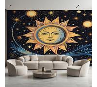 Abstract Sun Wallpaper for Living Room, Astrology Constellation Wall Mural for Bedroom 350x256 cm, Non-Woven Photo Wallpaper, Home Decor D&O78