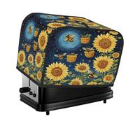 Abstract Sunflower Bees Honeycomb Toaster Cover 2 Slice Toaster Cover, Dust Cover Kitchen Small Appliance Cover