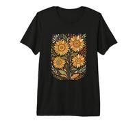 Abstract Sunflower Boho Wildflower Vintage Florist Flower Premium T-Shirt