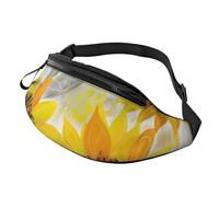 Abstract Sunflowers Fanny Pack for Men Women, Waterproof Sports Waist Bag Fashion Belt Bag Crossbody Bags Hip Bum Bag with Adjustable Strap Large Sling Bag Purse for Travel Hiking