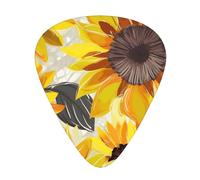 Abstract Sunflowers Printed Guitar Picks 12-Piece Set - Comfortable, Versatile Plectrum for All Guitar Styles & Players