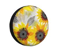Abstract Sunflowers Spare Tire Cover Waterproof Dustproof Car Wheel Protectors Portable for RV SUV Truck Trailer Accessories 16 inch
