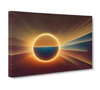 Abstract Sunset Sun Vol.10 Canvas Print | Gallery Wrapped 30mm Frame Wall Art | 30x20 inches | Ready to Hang | Abstract Landscape Picture | Living Room Bedroom Lounge Office