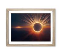 Abstract Sunset Vol.1 Framed Print | A2 Oak Framed Wall Art | Ready to Hang | Abstract Landscape Picture | Living Room Bedroom Lounge Office